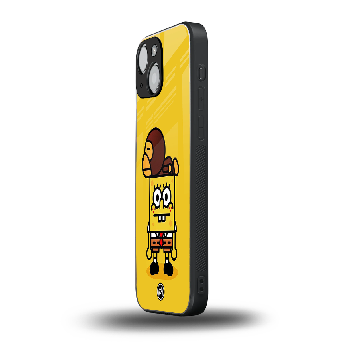 spongebob back phone cover | glass case for iphone 13 mini