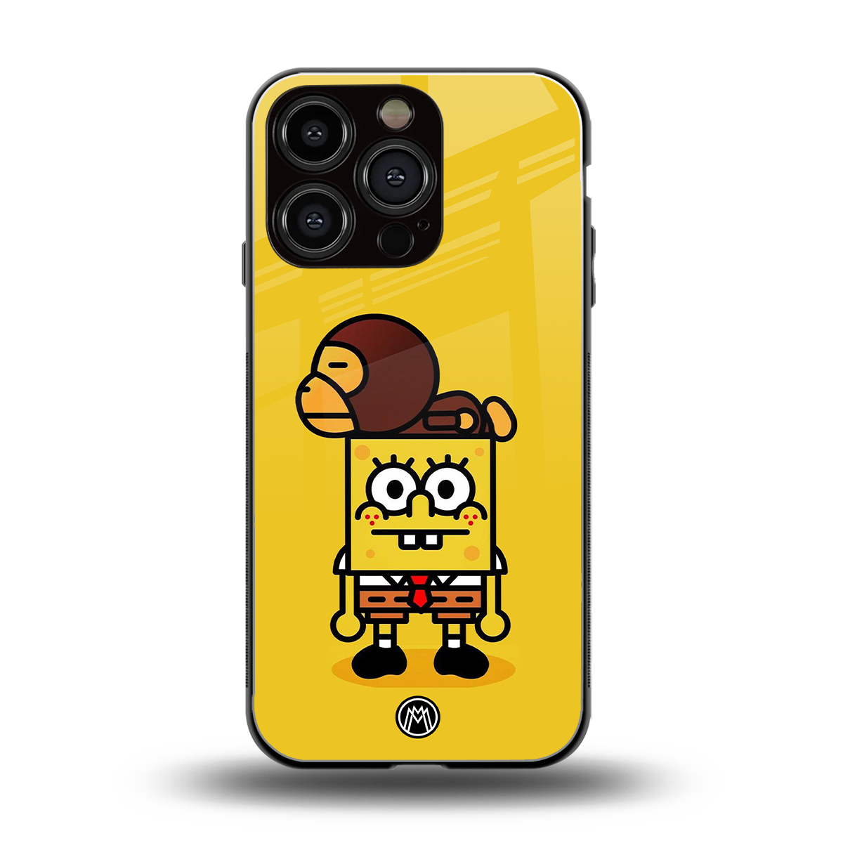 spongebob back phone cover | glass case for iphone 16 pro