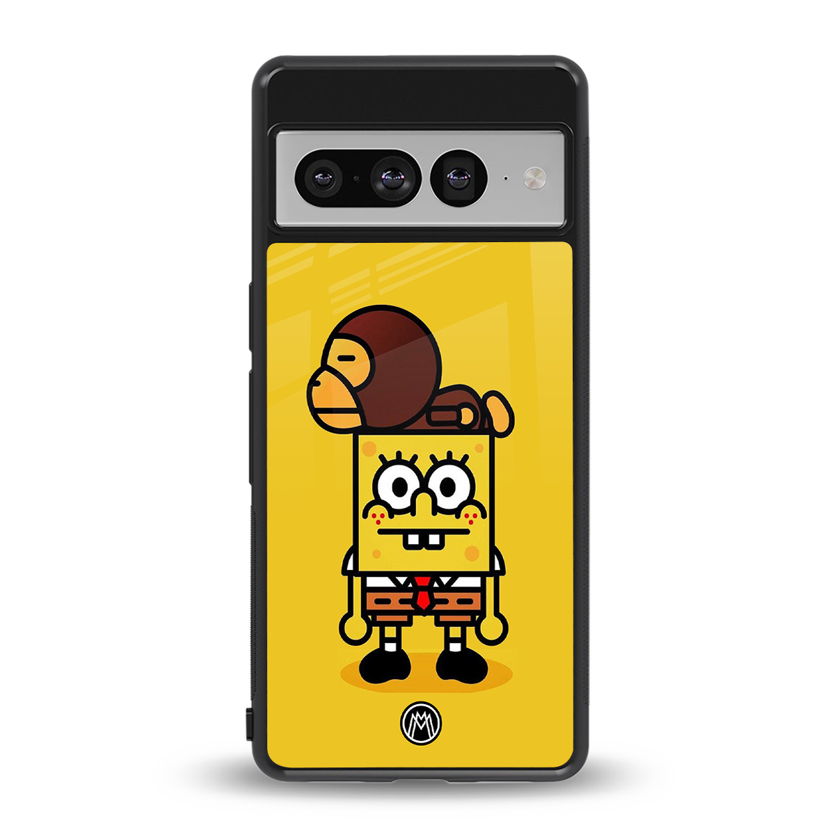 spongebob back phone cover | glass case for google pixel 7 pro