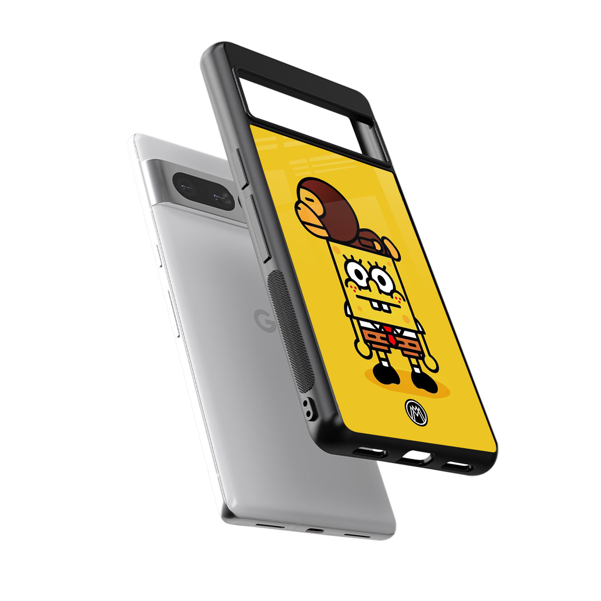 spongebob back phone cover | glass case for google pixel 7 pro