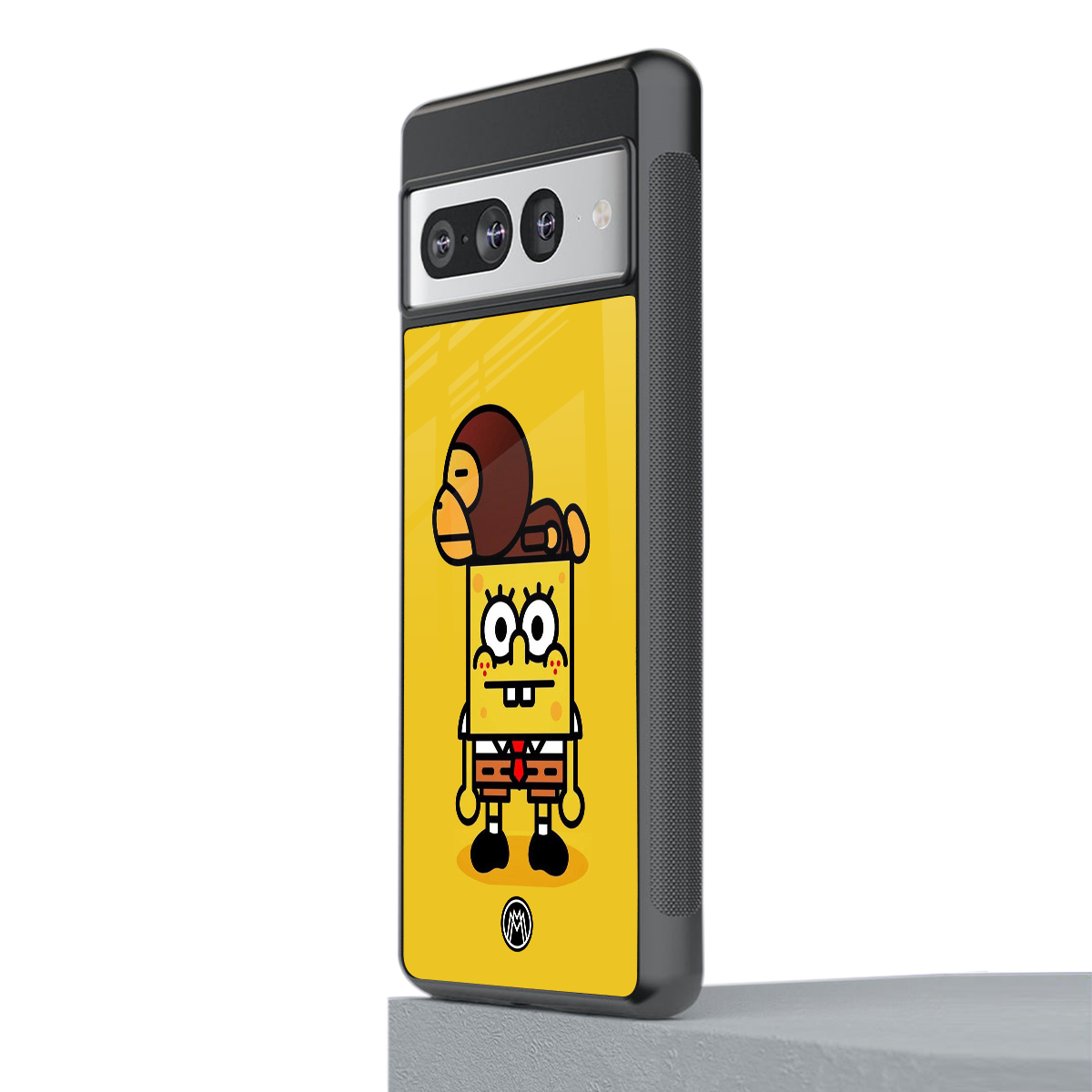 spongebob back phone cover | glass case for google pixel 7 pro