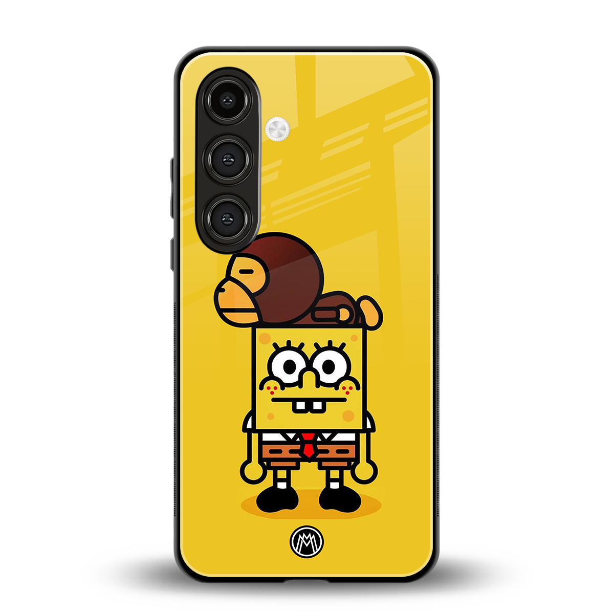 spongebob back phone cover | glass case for samsung galaxy s24 fe