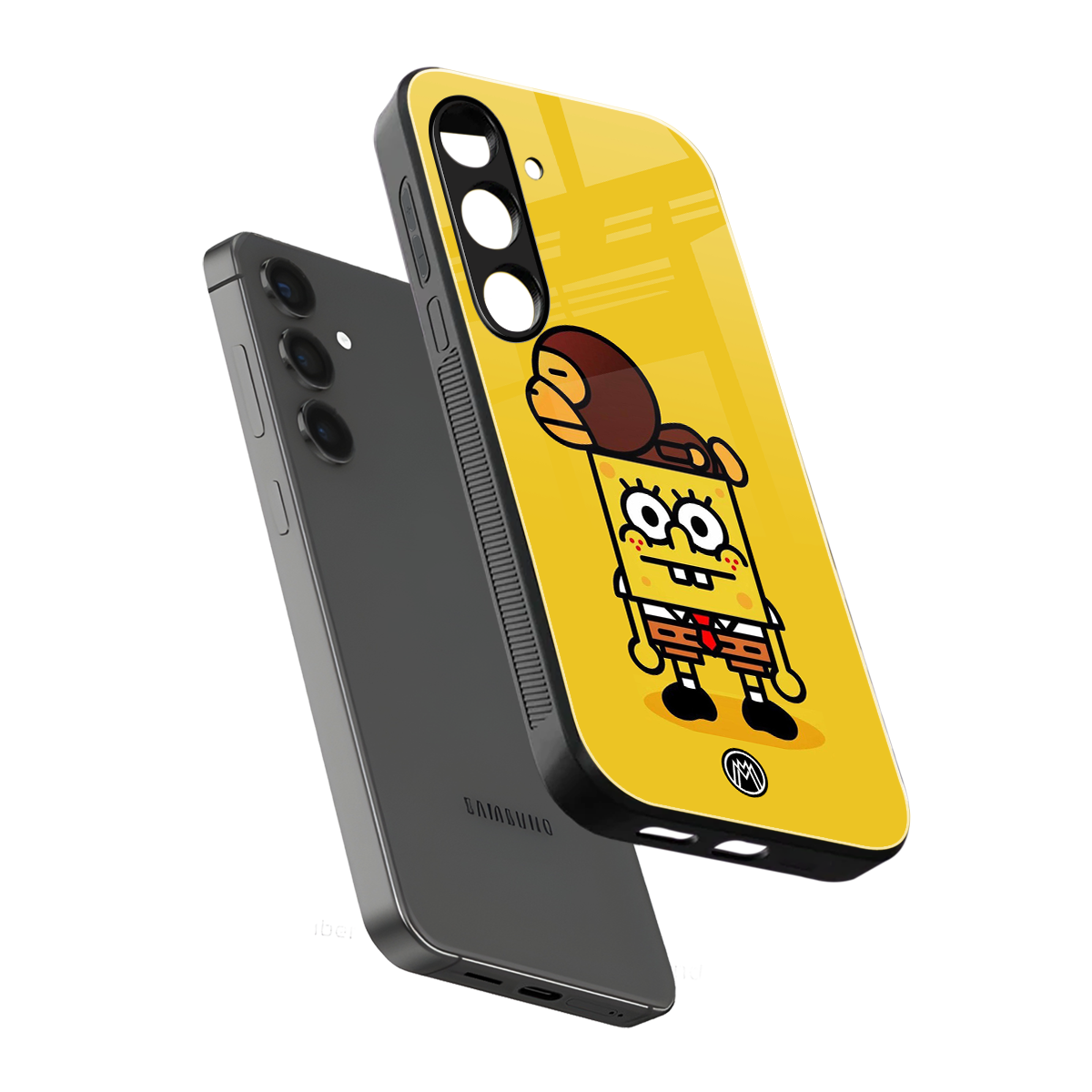 spongebob back phone cover | glass case for samsung galaxy s24 fe