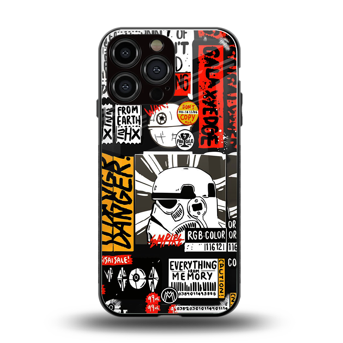 star wars collage back phone cover | glass case for iphone 14 pro max