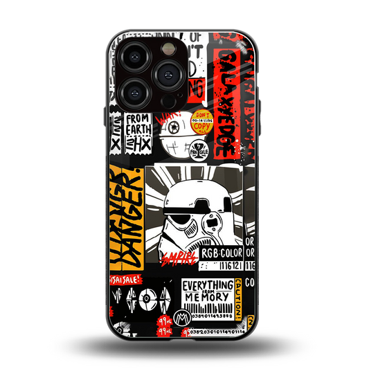 star wars collage back phone cover | glass case for iphone 14 pro max