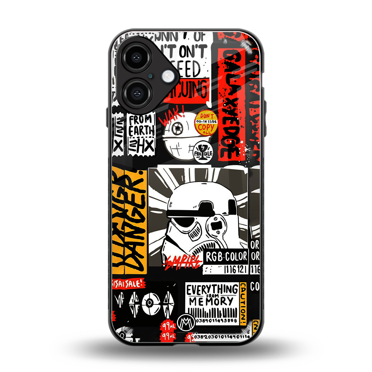 star wars collage back phone cover | glass case for iphone 16 plus