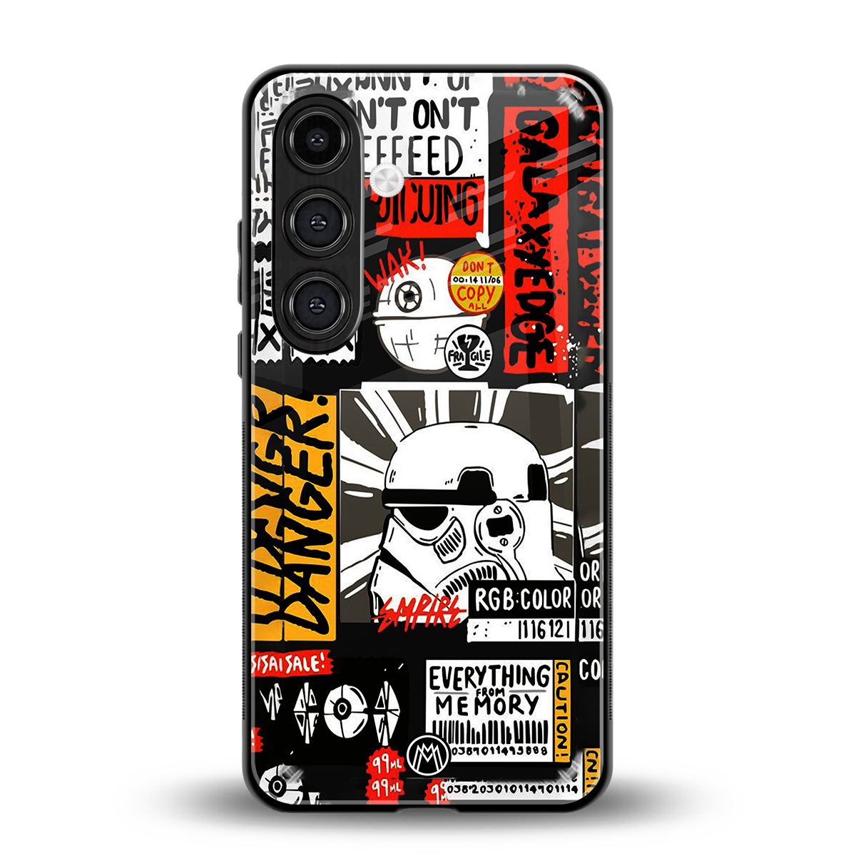 star wars collage back phone cover | glass case for samsung galaxy s23