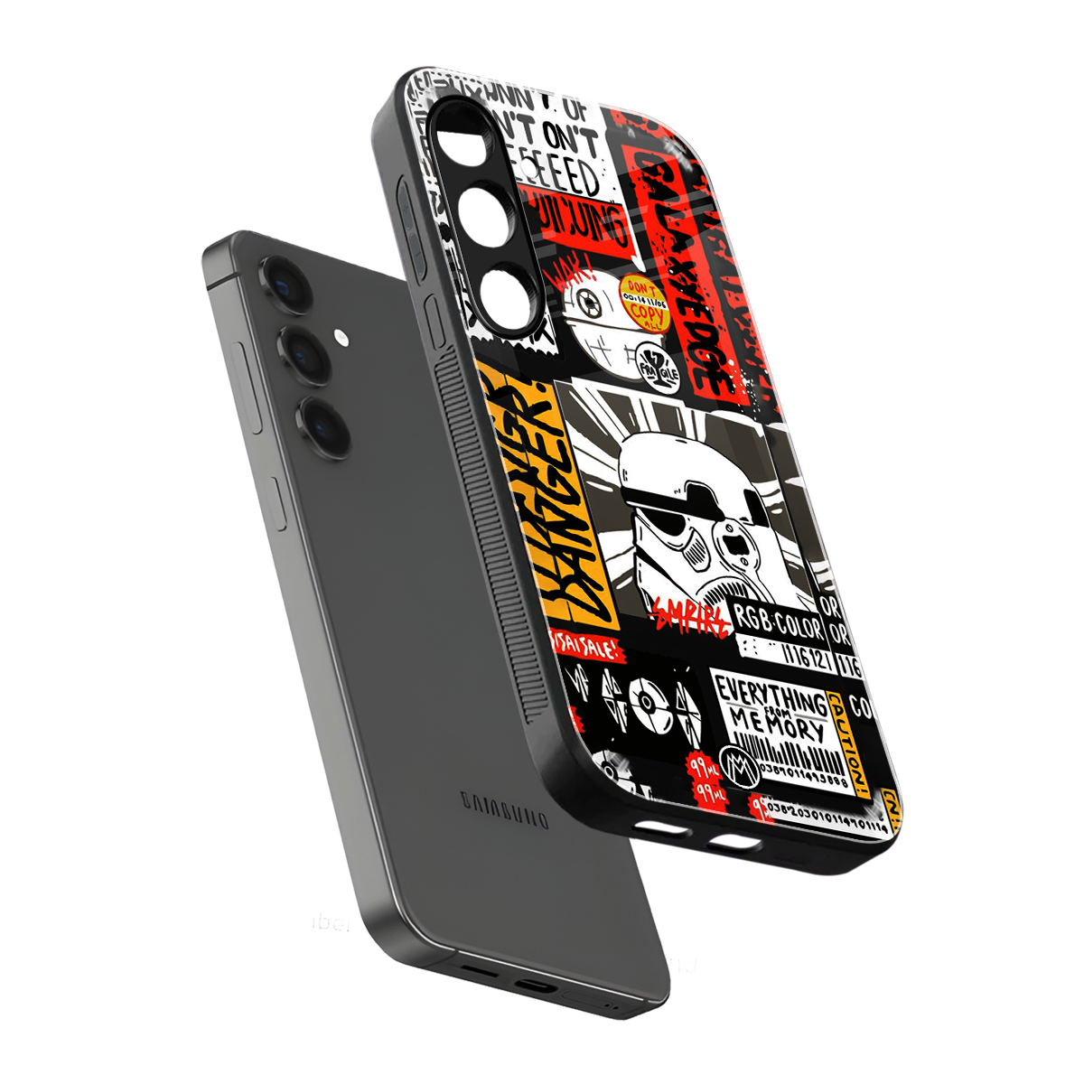 star wars collage back phone cover | glass case for samsung galaxy s23