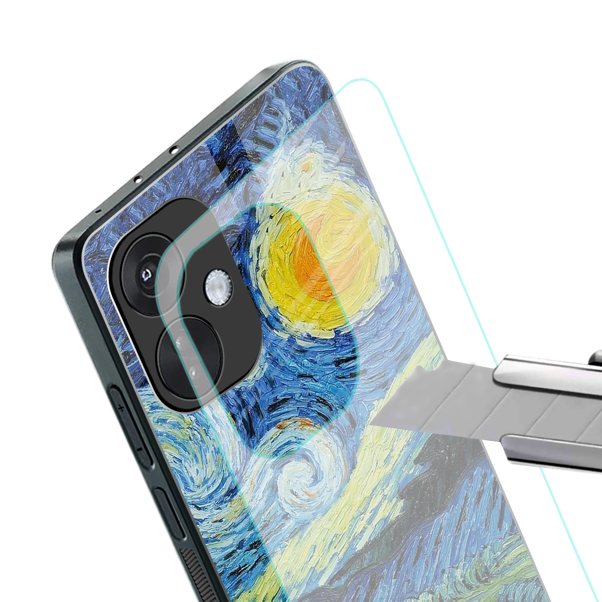starry night back phone cover | glass case for oneplus nord ce 3