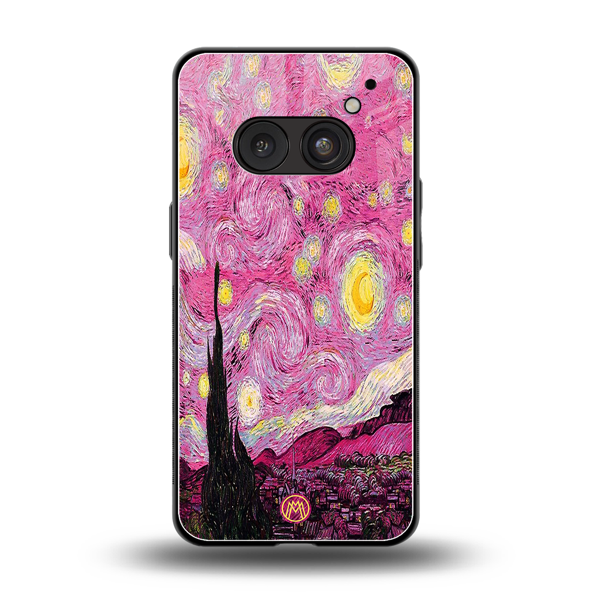 starry night pink back phone cover | glass case for nothing phone 2a