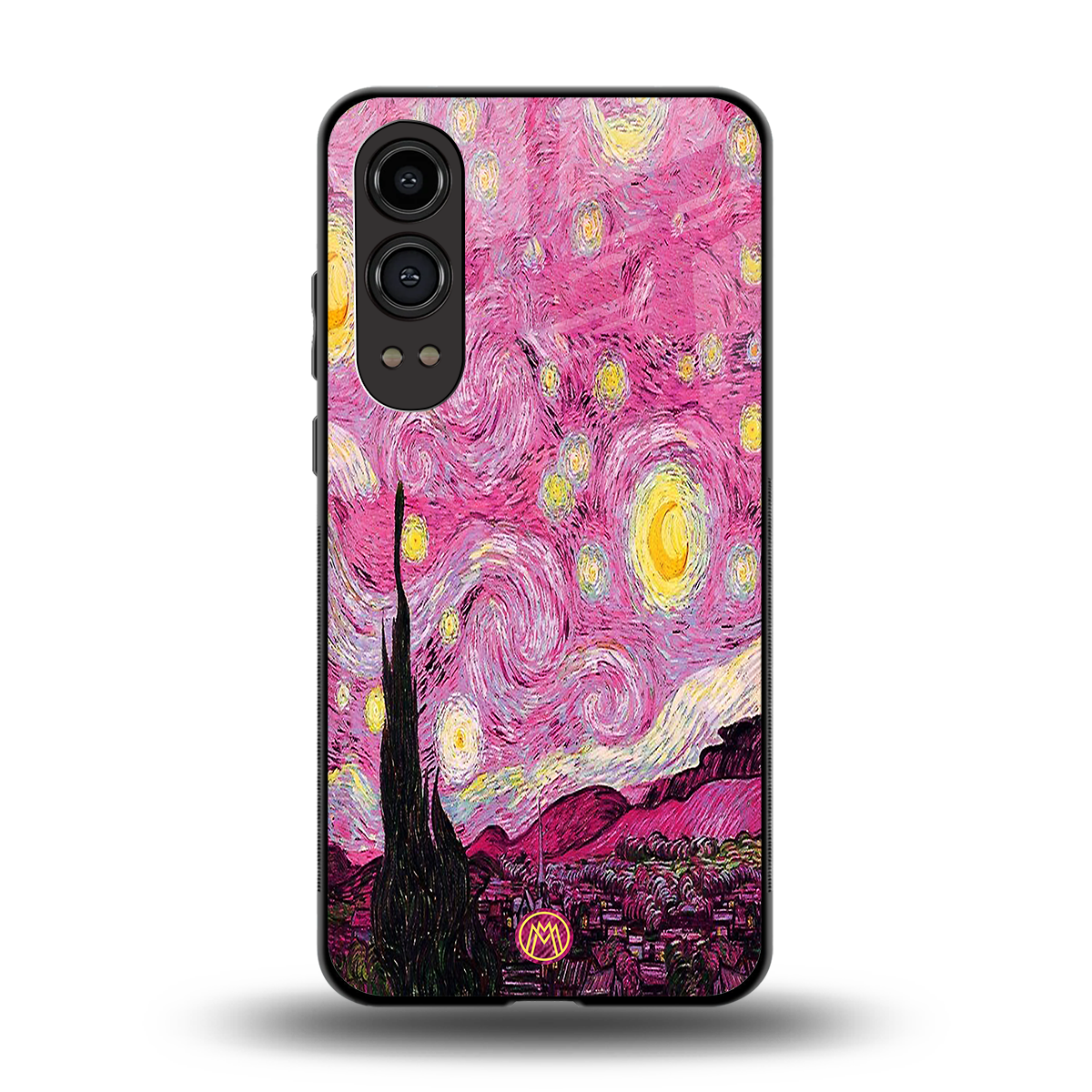 starry night pink back phone cover | glass case for oneplus nord ce 4 lite