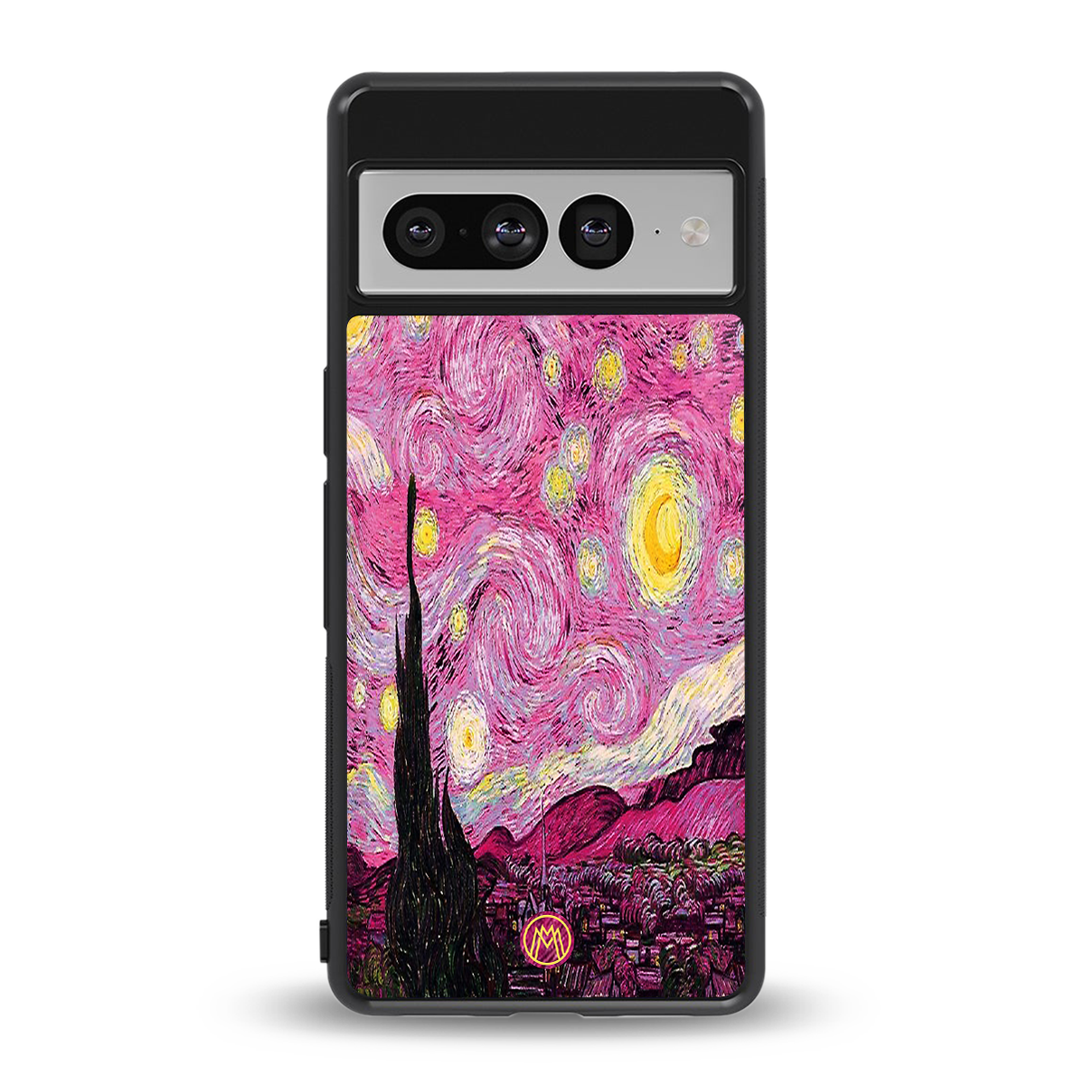 starry night pink back phone cover | glass case for google pixel 7 pro