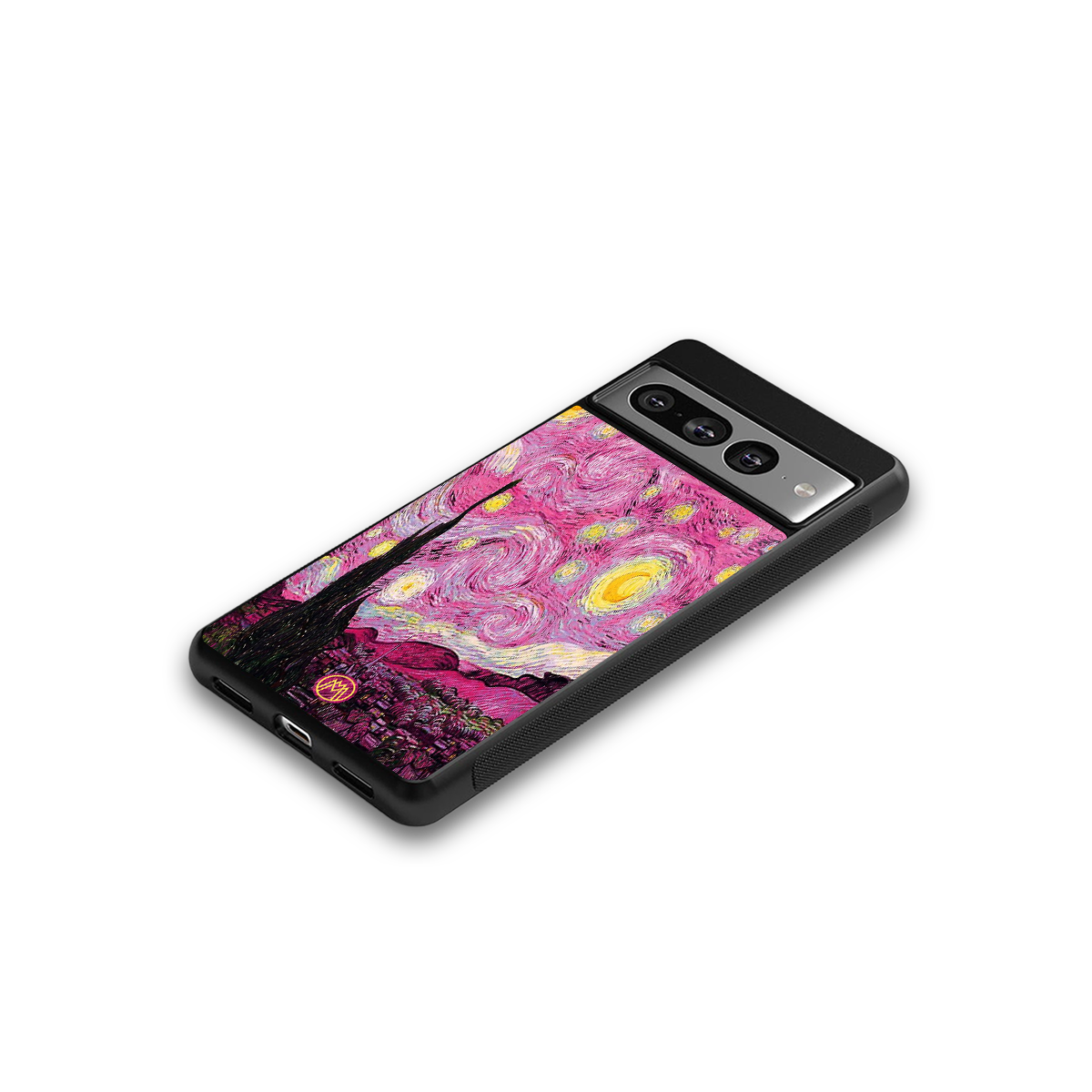 starry night pink back phone cover | glass case for google pixel 7 pro
