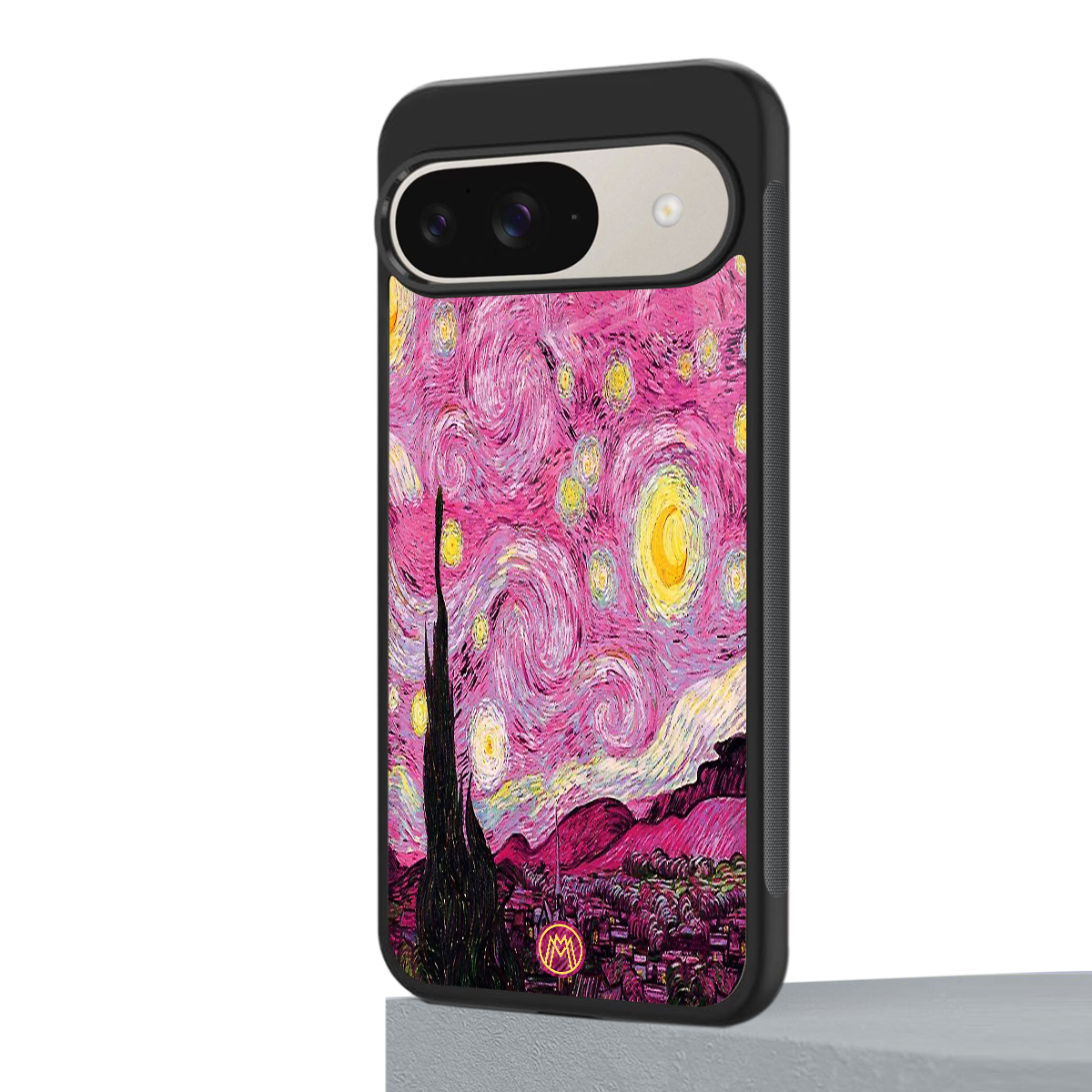 starry night pink back phone cover | glass case for google pixel 9