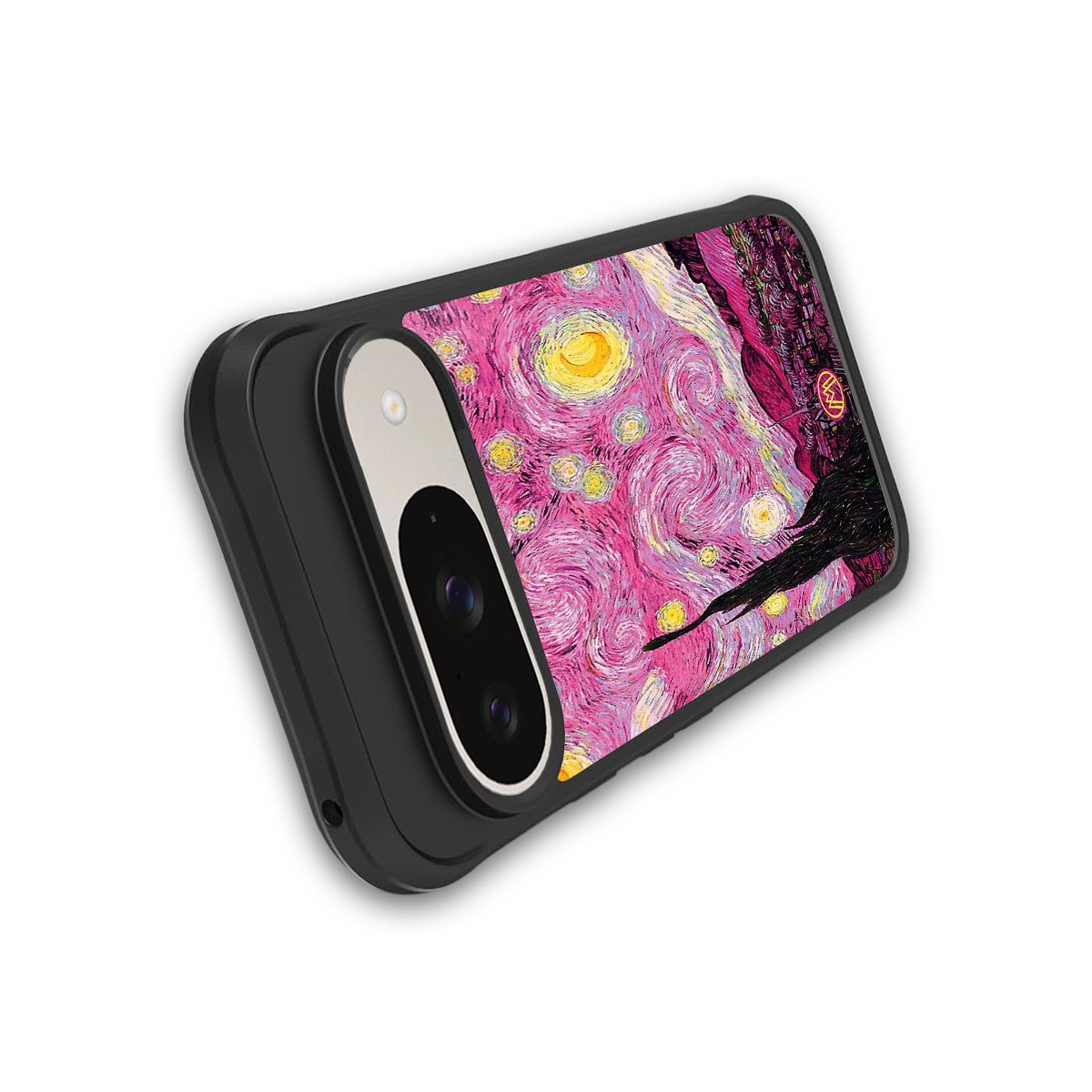 starry night pink back phone cover | glass case for google pixel 9