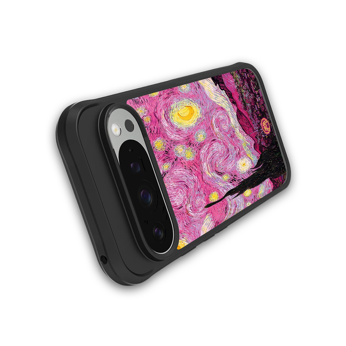 starry night pink back phone cover | glass case for google pixel 9 pro