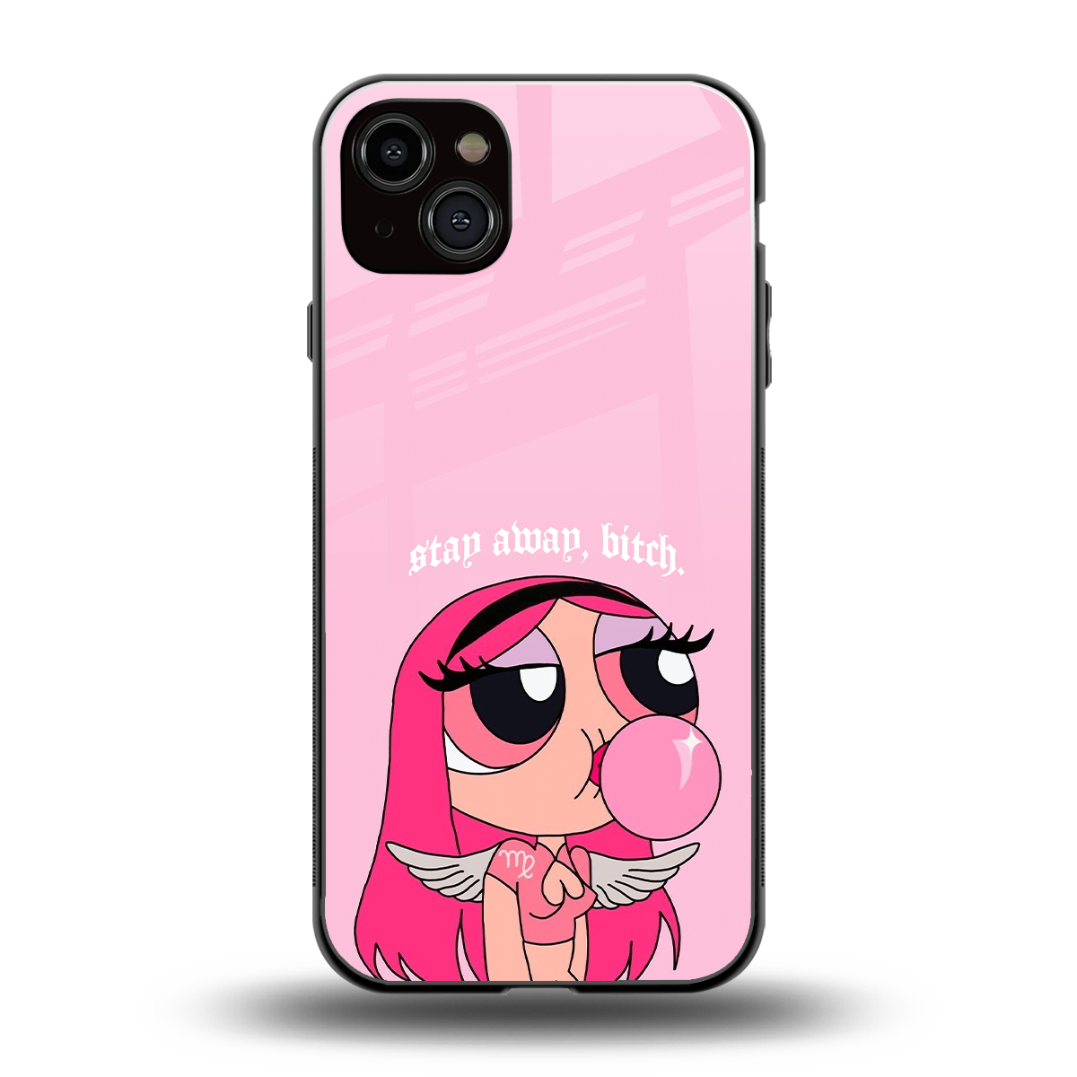 stay away back phone cover | glass case for iphone 14 plus