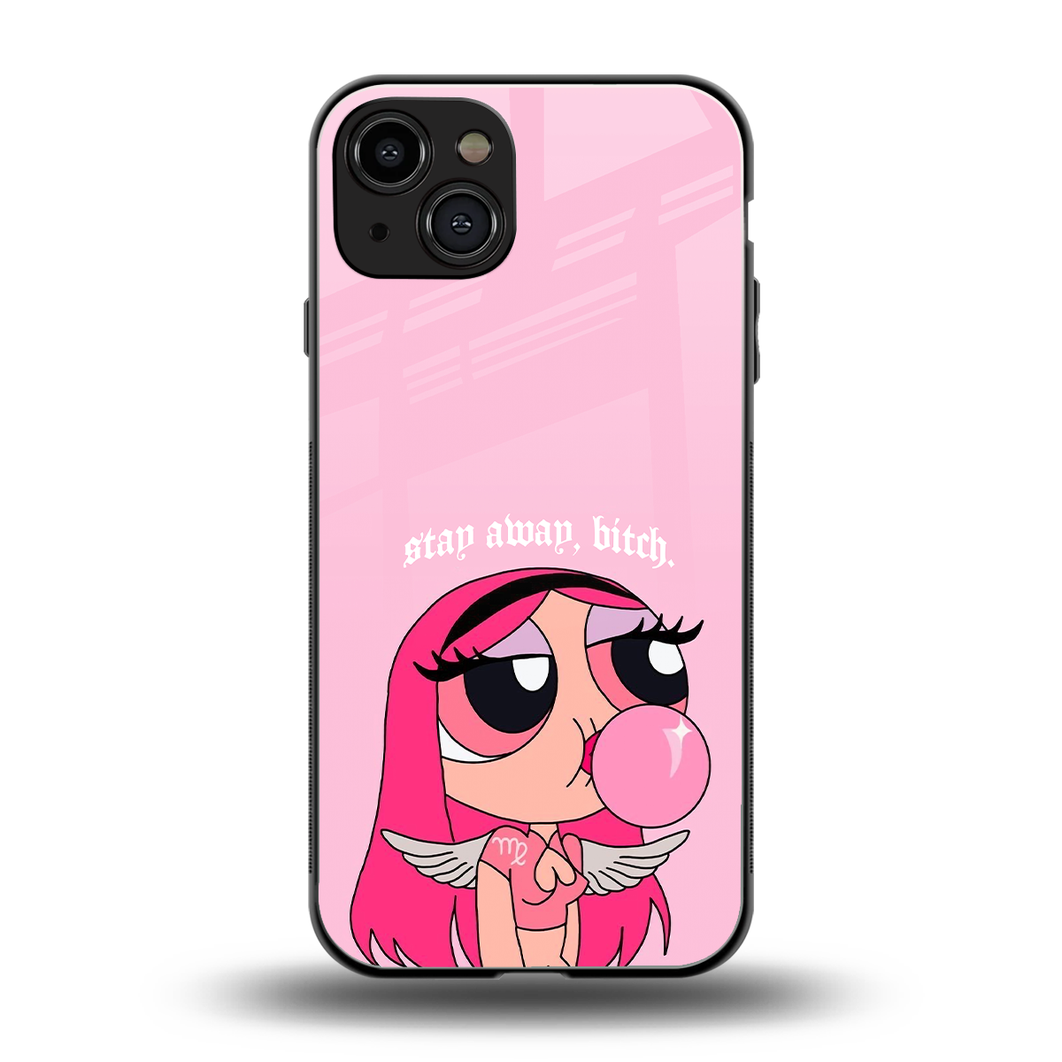 stay away back phone cover | glass case for iphone 15