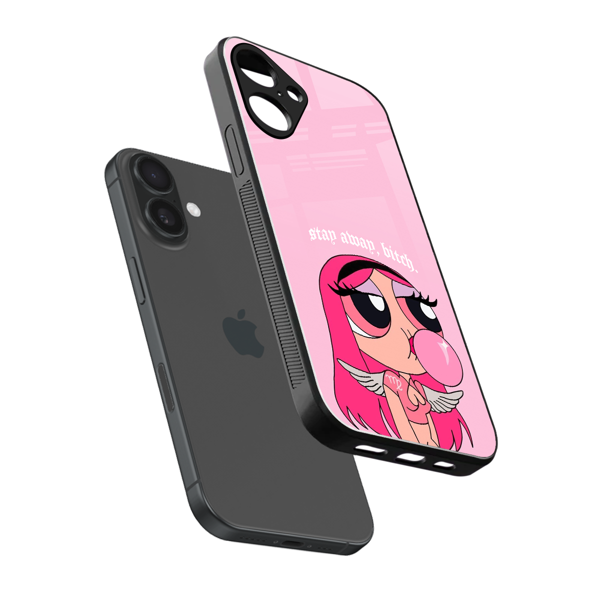 stay away back phone cover | glass case for iphone 16 plus