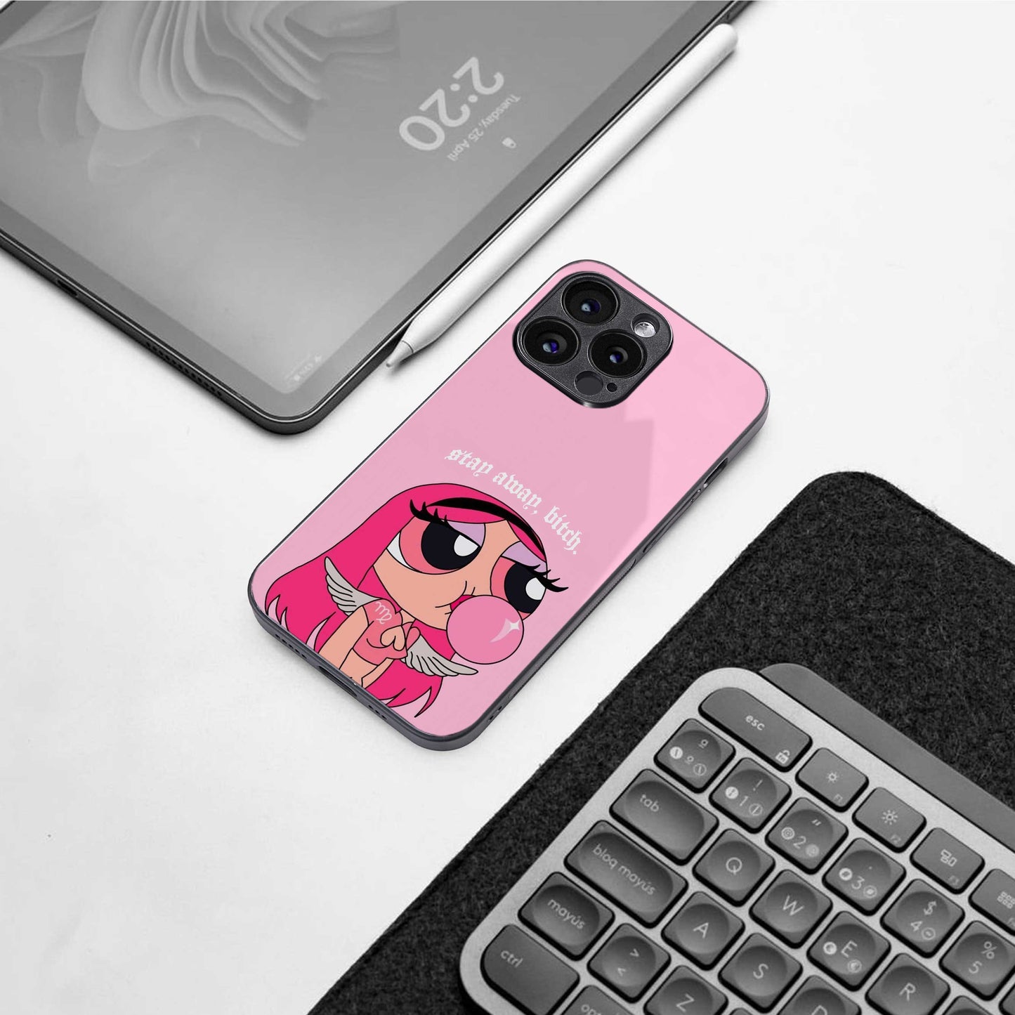 stay away back phone cover | glass case for google pixel 7 pro