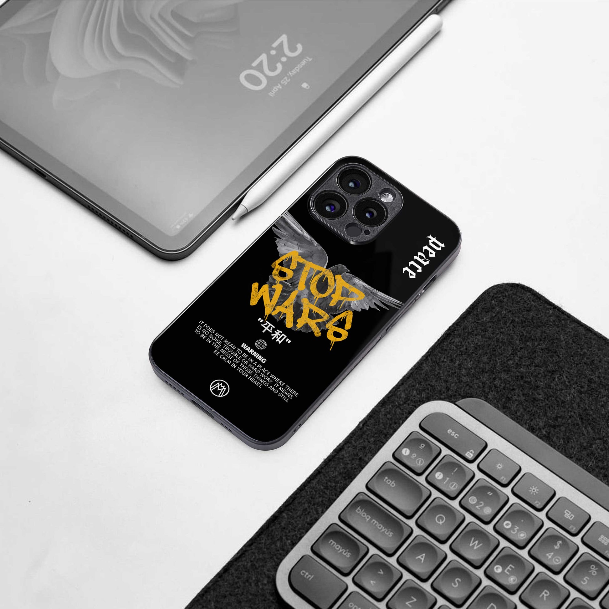 stop wars back phone cover | glass case for iphone 14 pro max