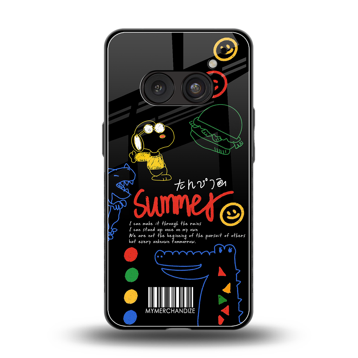 summer motivation back phone cover | glass case for nothing phone 2a