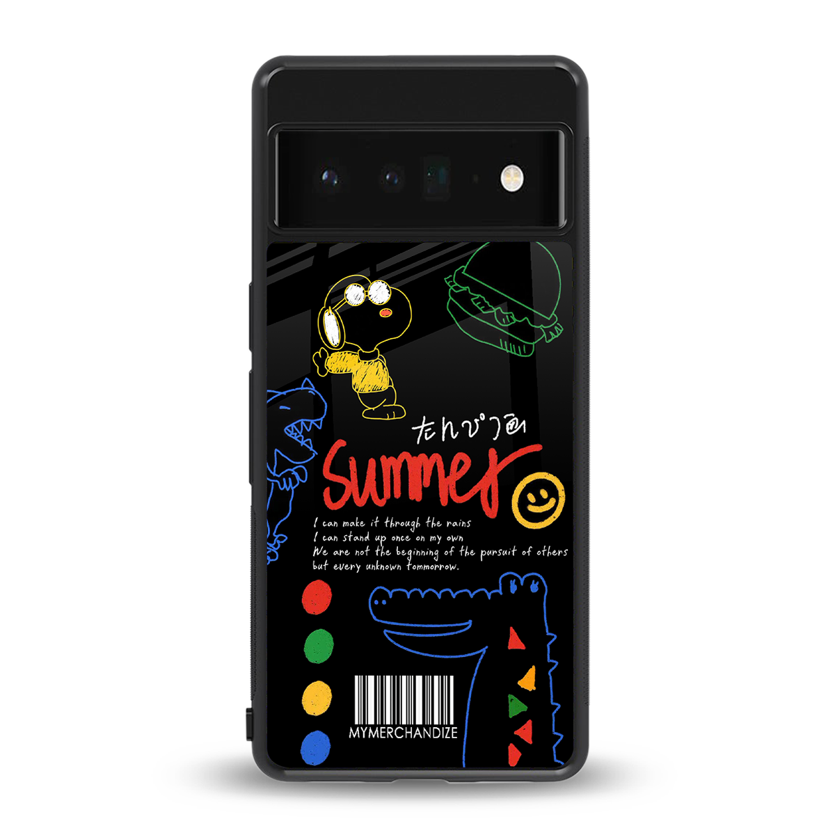 summer motivation back phone cover | glass case for google pixel 6 pro