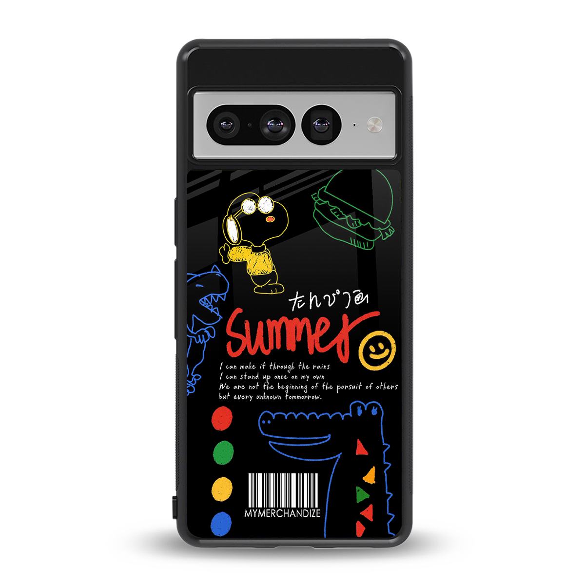 summer motivation back phone cover | glass case for google pixel 7 pro