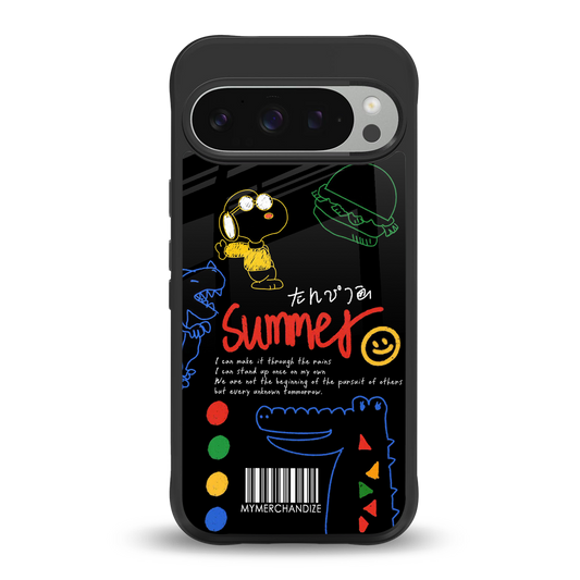 summer motivation back phone cover | glass case for google pixel 9 pro