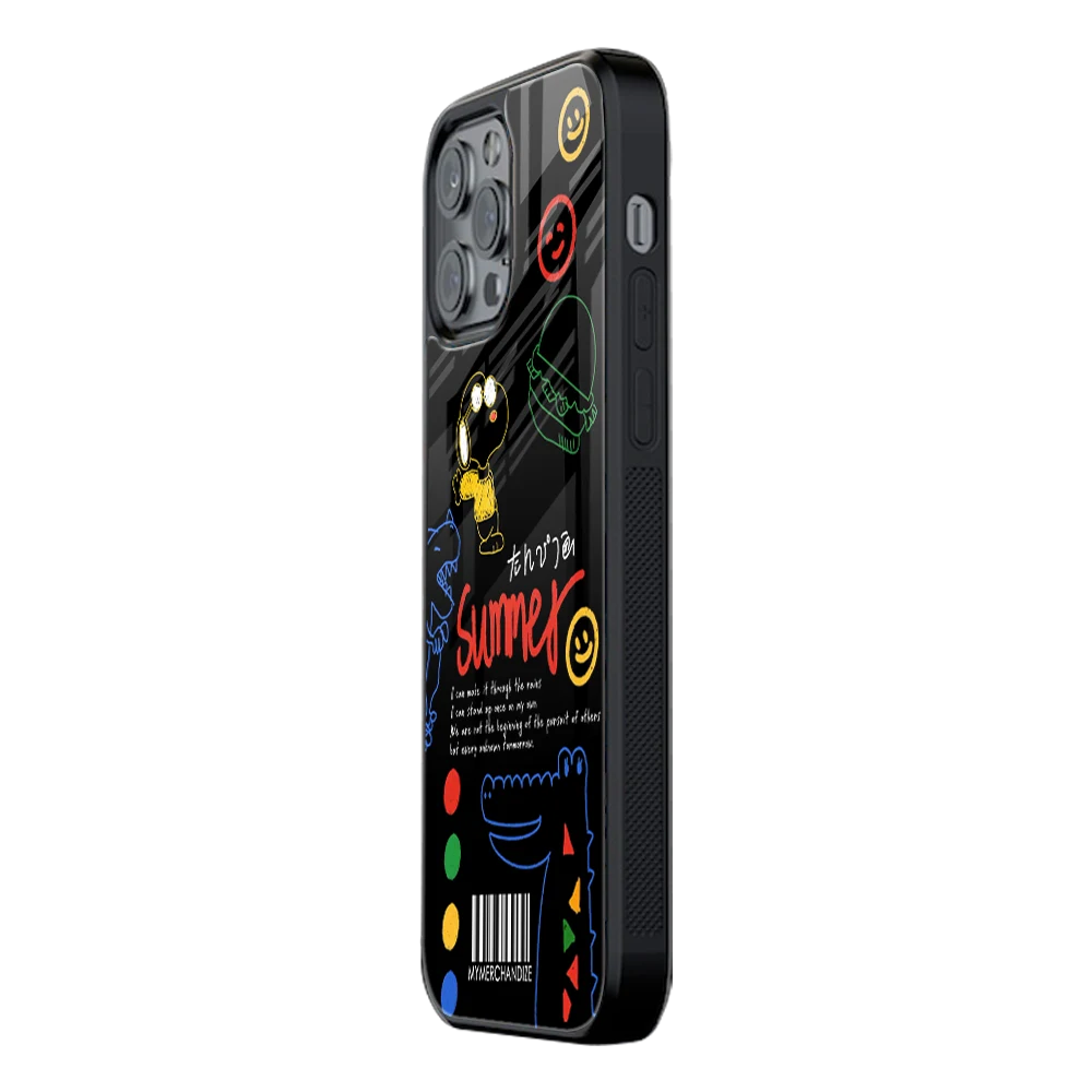 Slim Glass Back Phone Case for Multiple Brands โ iPhone, Samsung, Redmi, OnePlus, Oppo, Vivo