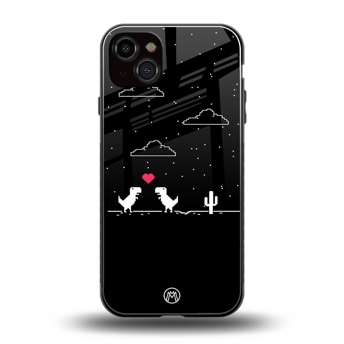 t-rex back phone cover | glass case for iphone 15 plus