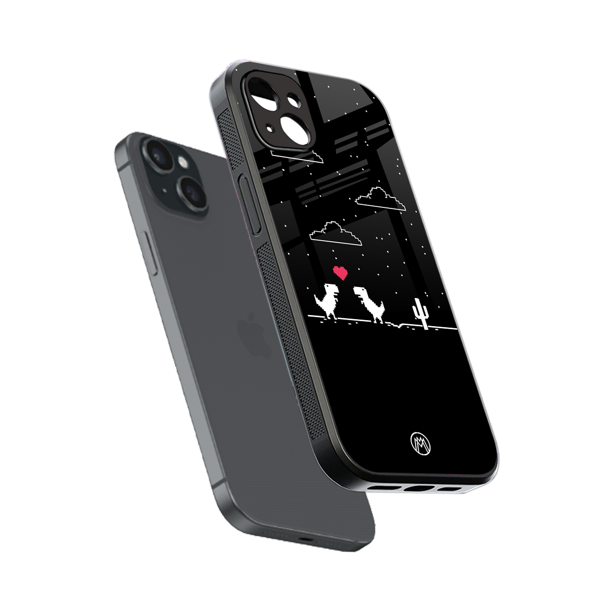 t-rex back phone cover | glass case for iphone 15 plus