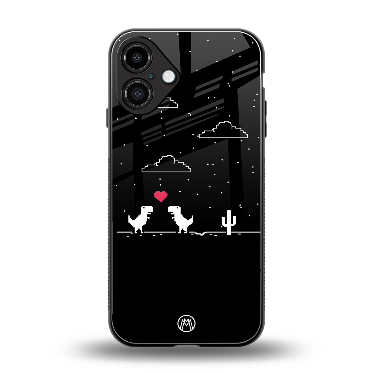 t-rex back phone cover | glass case for iphone 16 plus