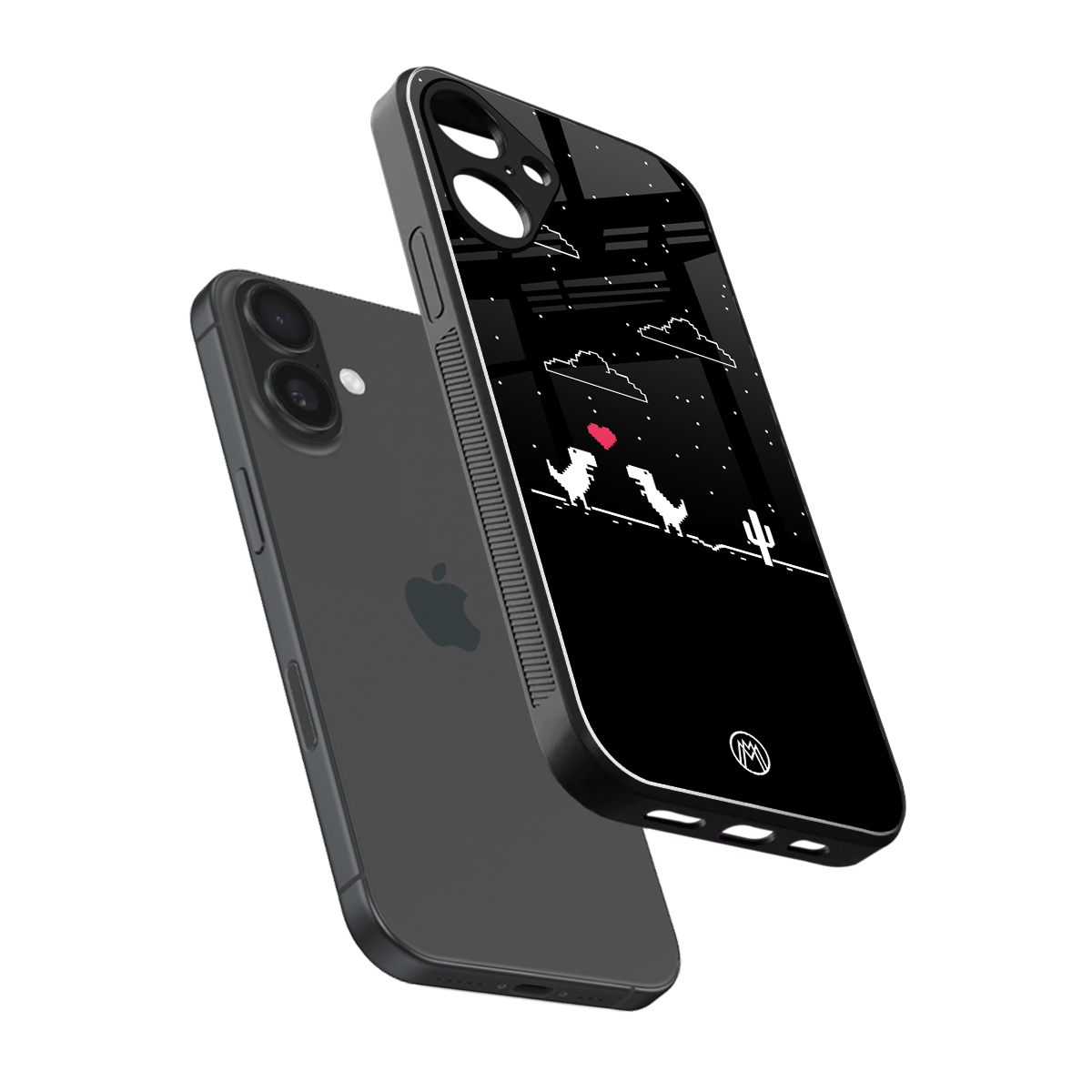 t-rex back phone cover | glass case for iphone 16 plus