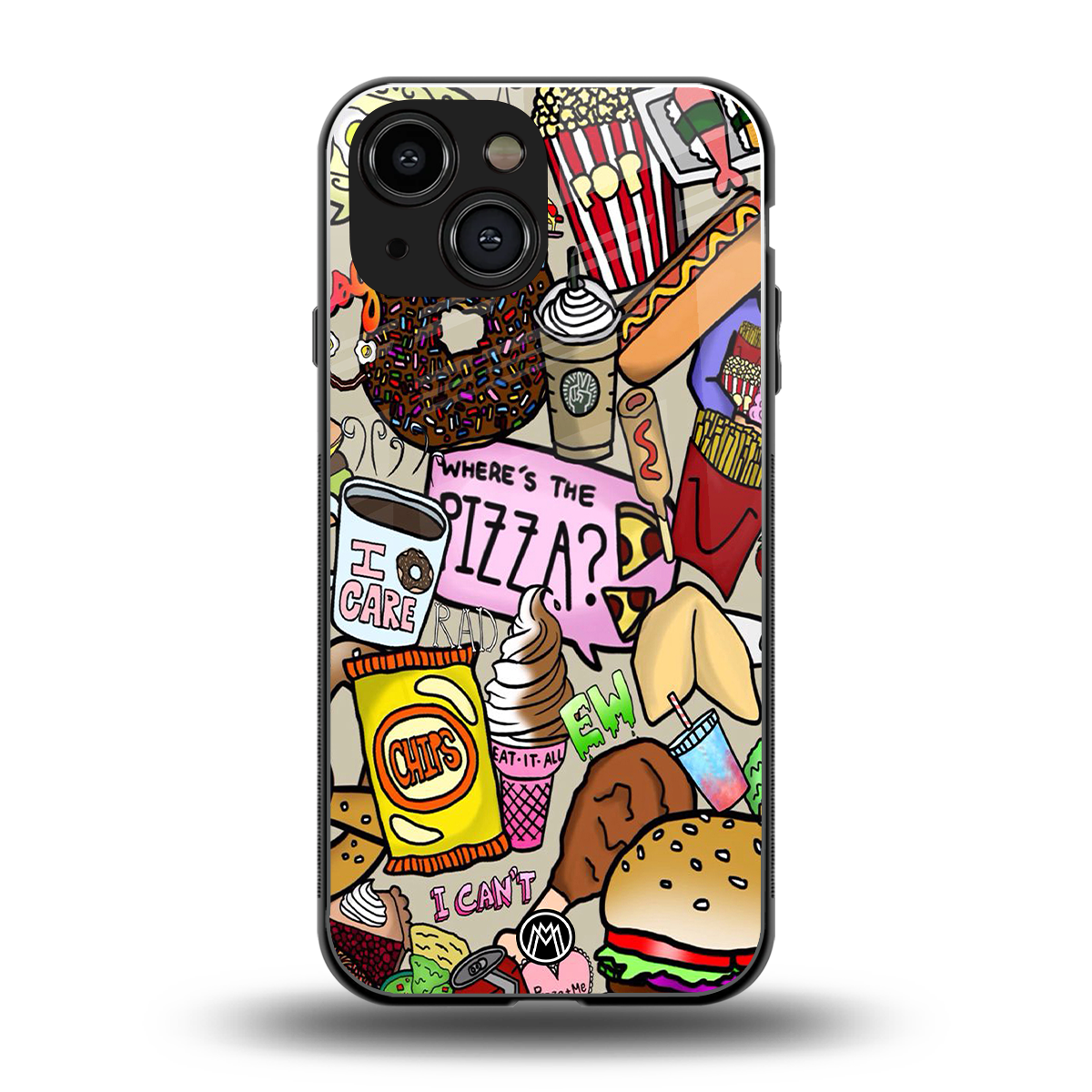 tasty food collage back phone cover | glass case for iphone 13 mini