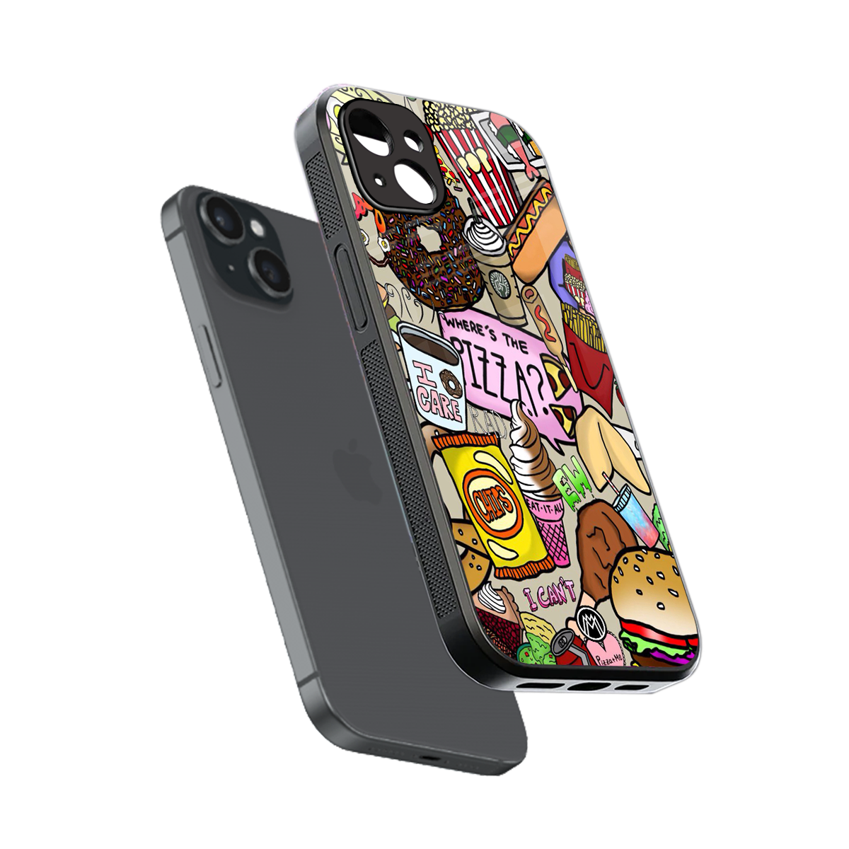 tasty food collage back phone cover | glass case for iphone 15 plus
