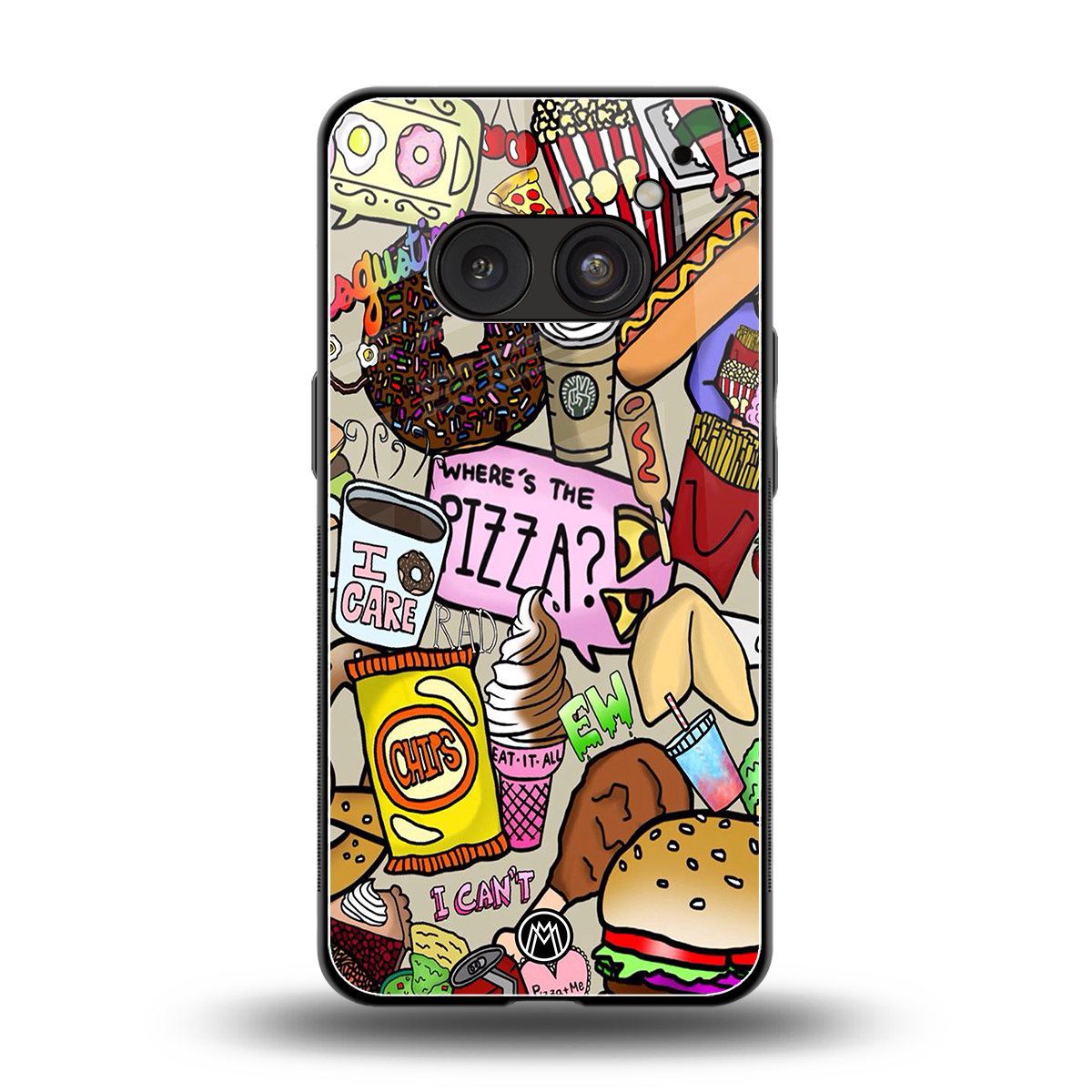 tasty food collage back phone cover | glass case for nothing phone 2a