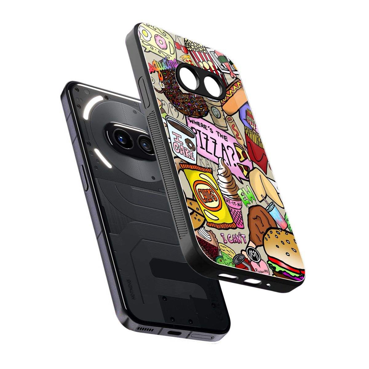 tasty food collage back phone cover | glass case for nothing phone 2a