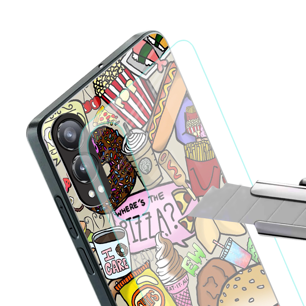 tasty food collage back phone cover | glass case for oneplus nord ce 4 lite