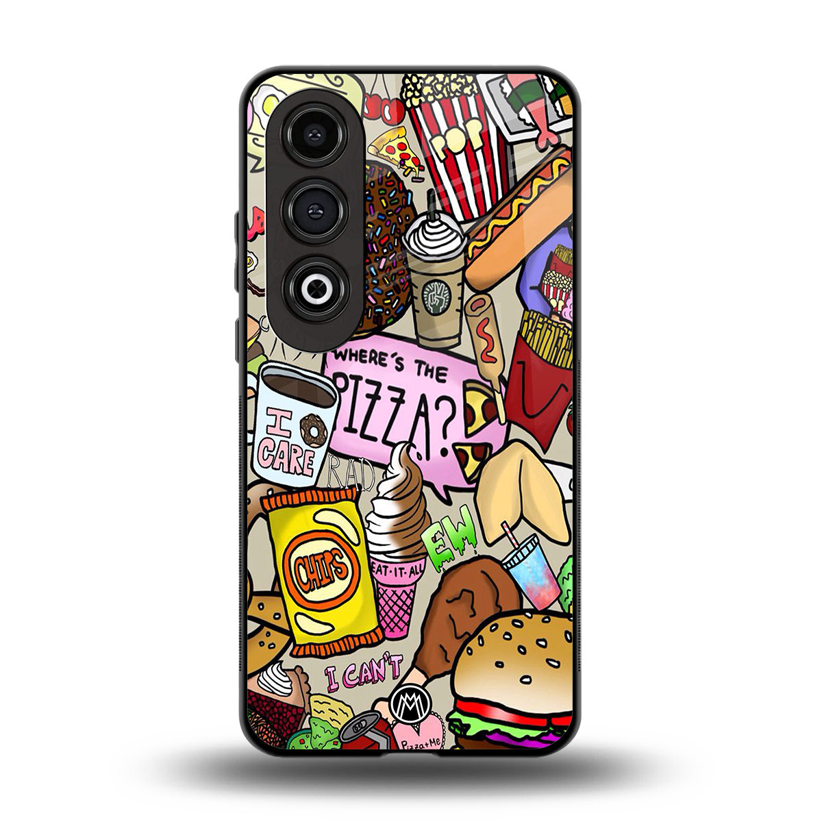 tasty food collage back phone cover | glass case for oneplus nord ce 4