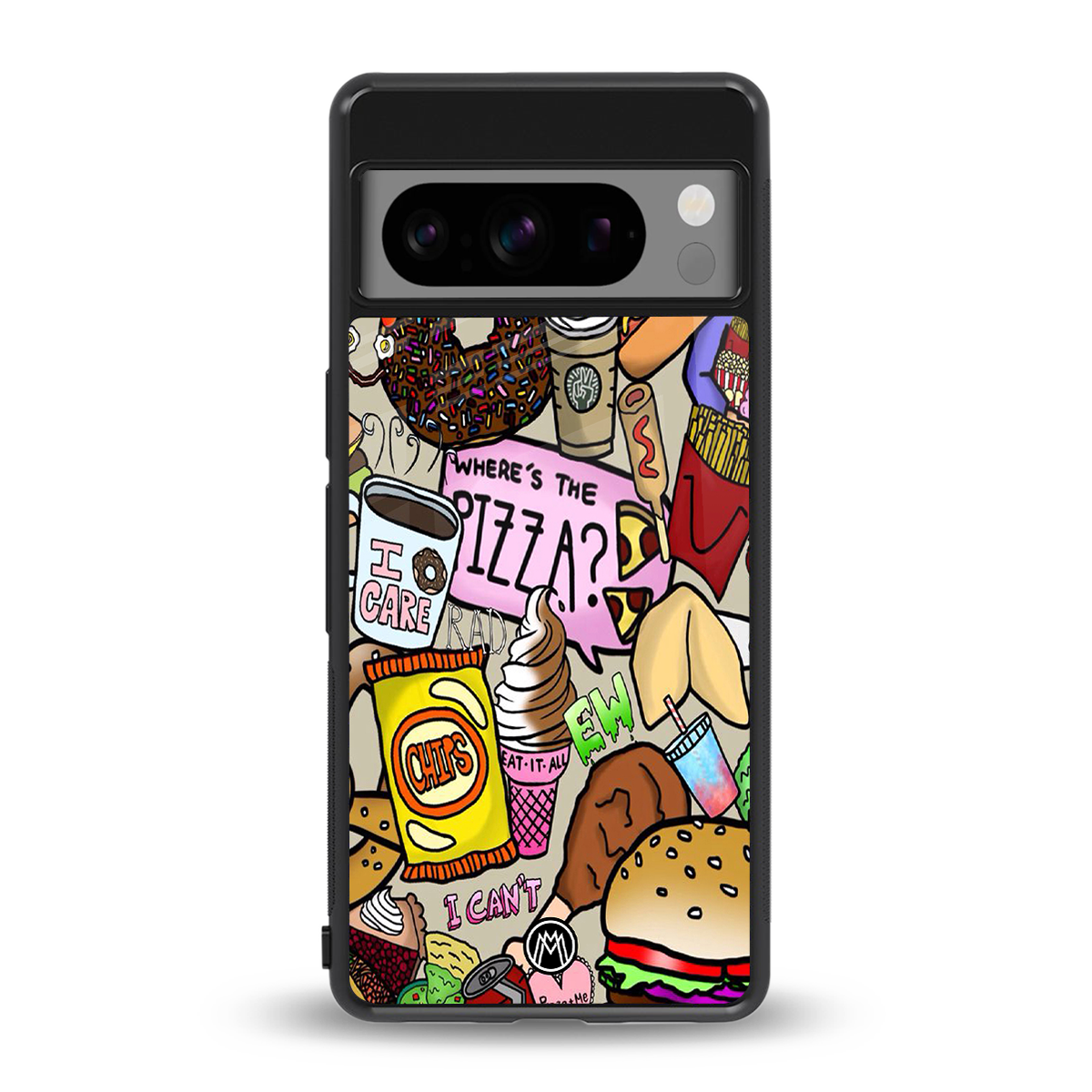tasty food collage back phone cover | glass case for google pixel 8 pro