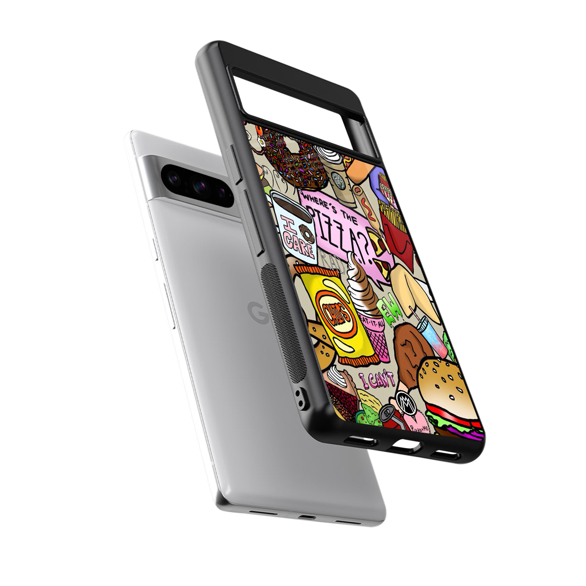 tasty food collage back phone cover | glass case for google pixel 8 pro