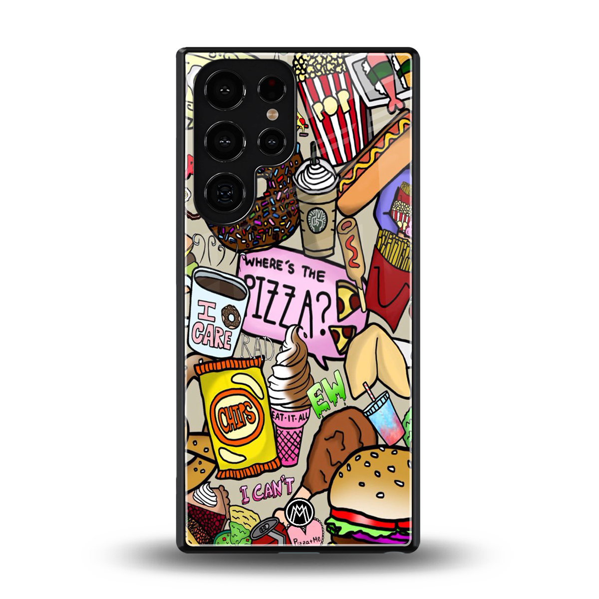 tasty food collage back phone cover | glass case for samsung galaxy s25 ultra