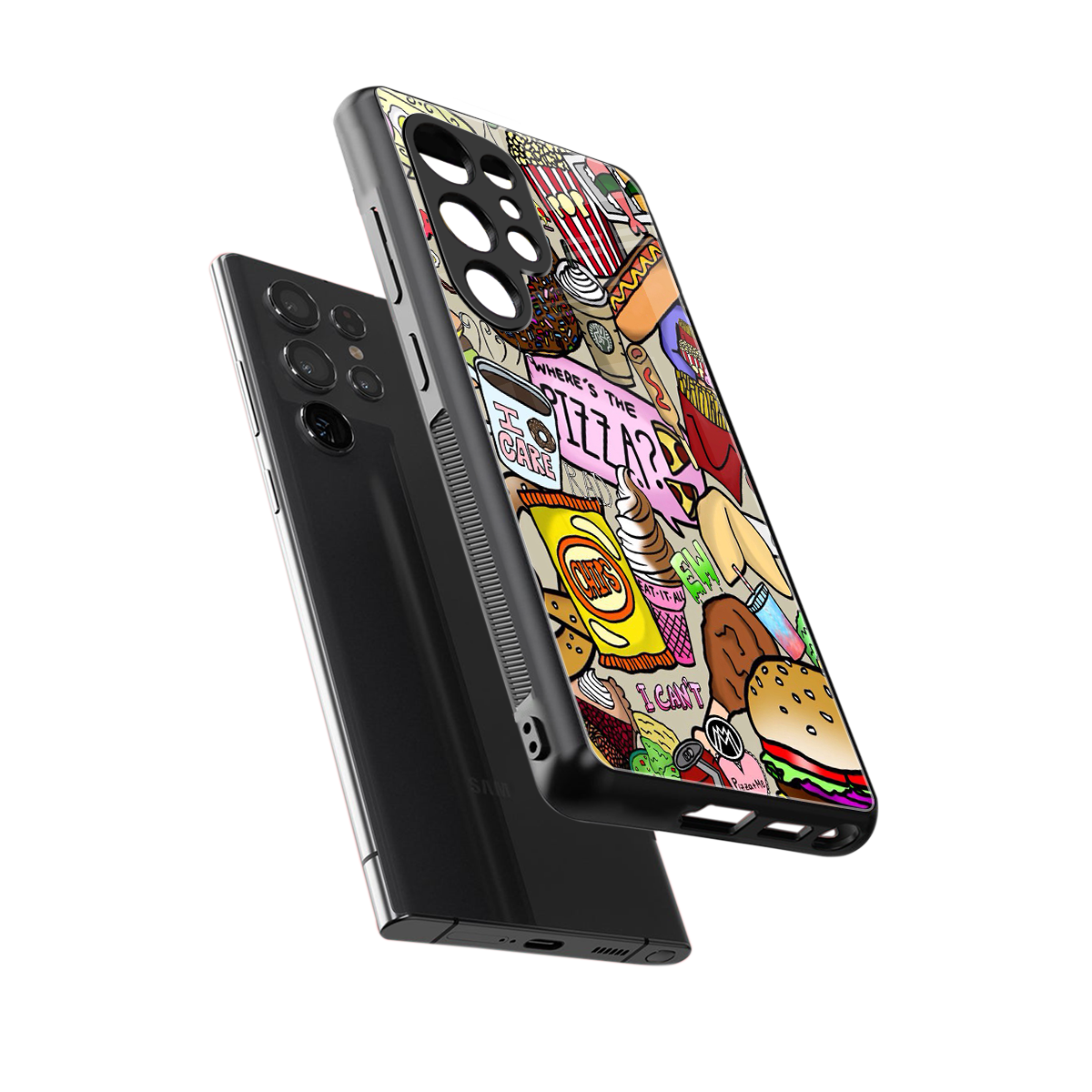 tasty food collage back phone cover | glass case for samsung galaxy s25 ultra