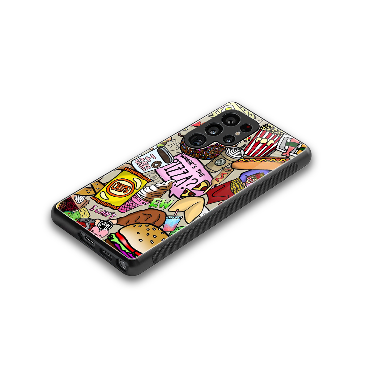 tasty food collage back phone cover | glass case for samsung galaxy s25 ultra