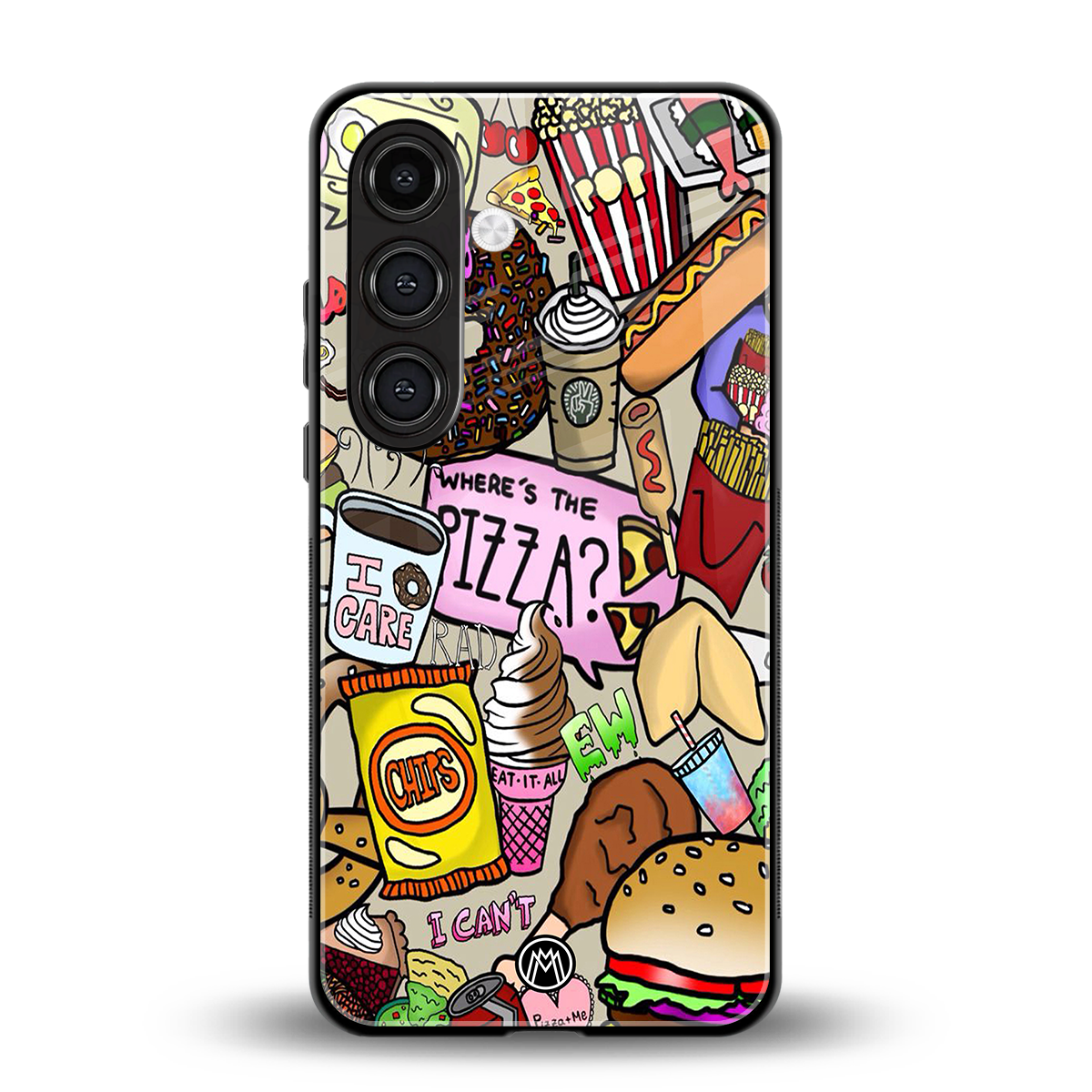 tasty food collage back phone cover | glass case for samsung galaxy s23