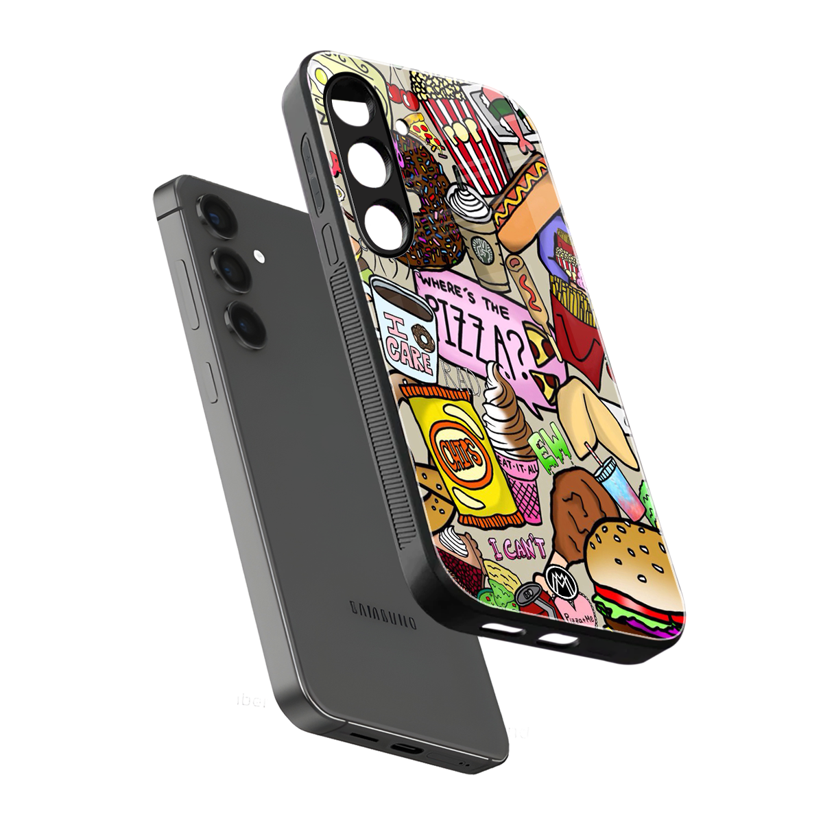 tasty food collage back phone cover | glass case for samsung galaxy s23