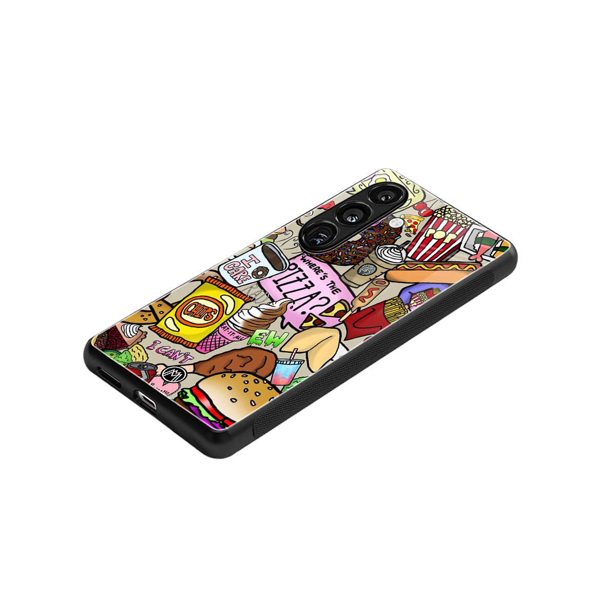 tasty food collage back phone cover | glass case for samsung galaxy s23