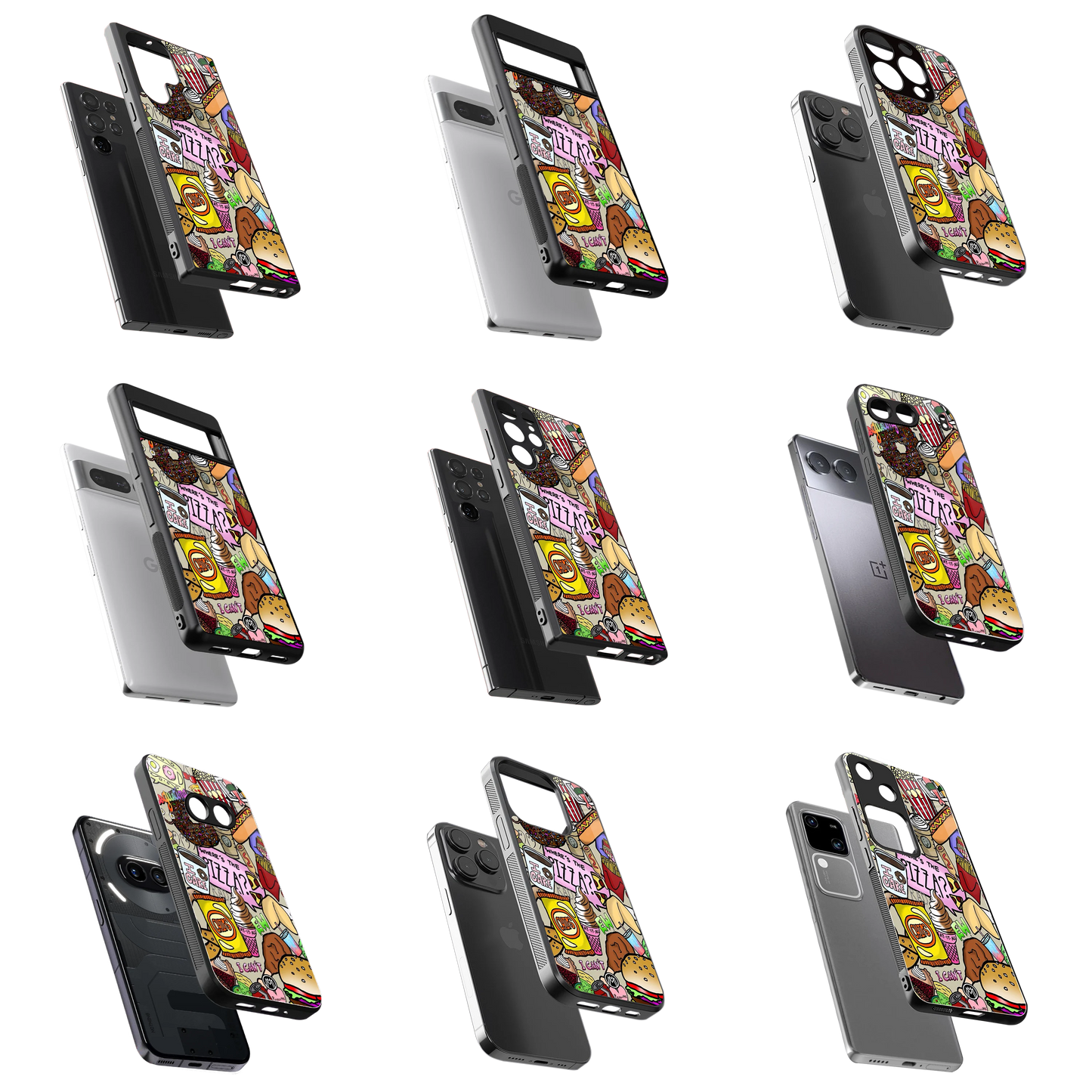 Durable Glass Back Mobile Case for iPhone, Samsung, OnePlus, Google Pixel, Redmi, Vivo, Oppo