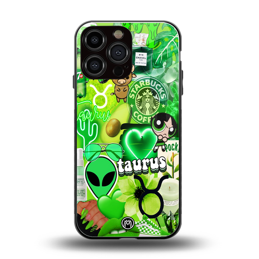 taurus aesthetic collage back phone cover | glass case for iphone 13 pro max